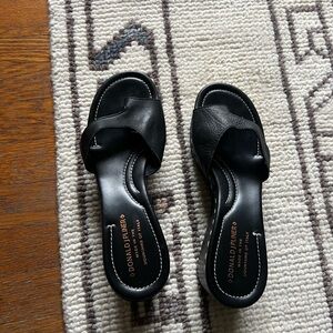 Donald J. Pliner Black Leather Slide Sandals NWOT